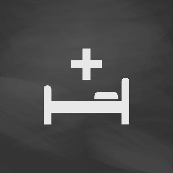 Hastane yatak bilgisayar simgesi — Stok Vektör