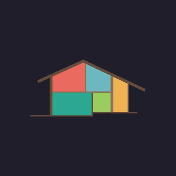 Chalet ordinateur symbole — Image vectorielle