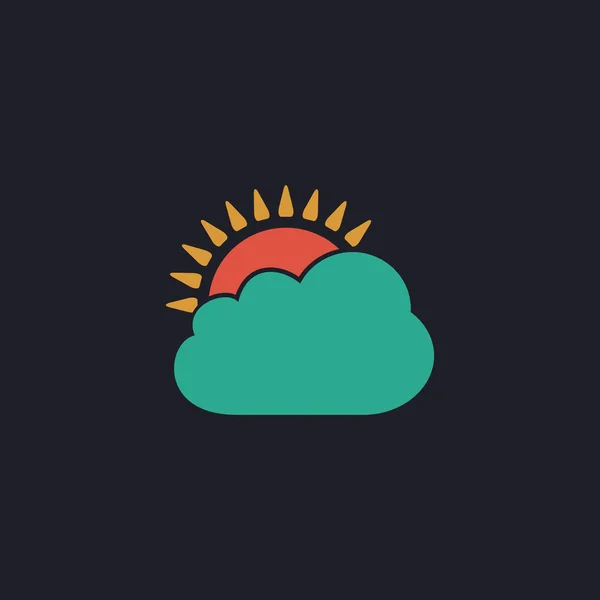 Sol y nube símbolo del ordenador — Vector de stock