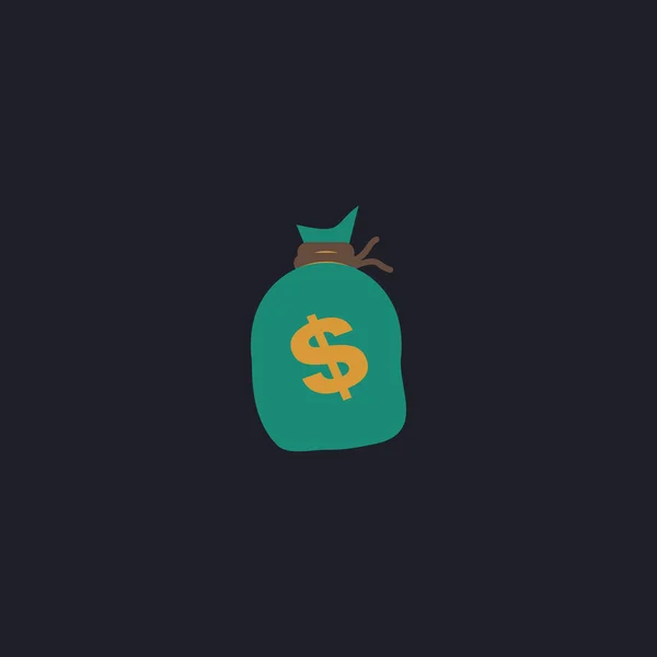 Dinero bolsa símbolo de ordenador — Vector de stock