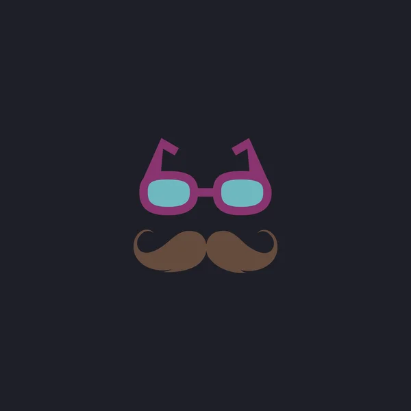 Mustache and Glasses computer symbol — Stock Vector
