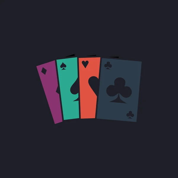 Poker Tarjetas símbolo de ordenador — Vector de stock