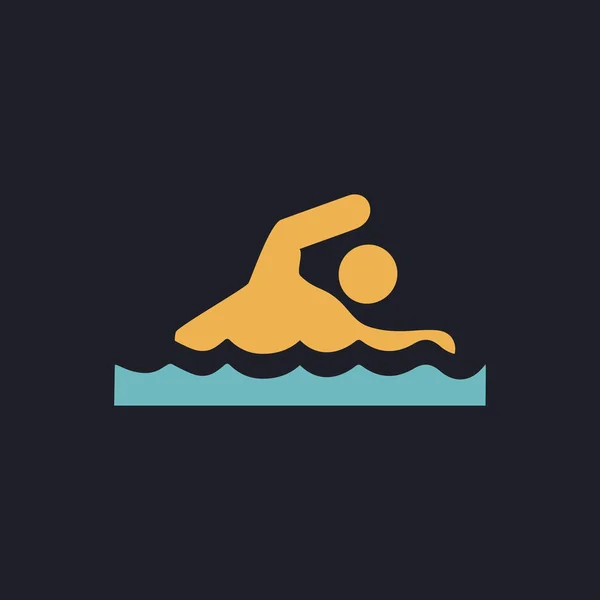 Símbolo ordenador natación — Archivo Imágenes Vectoriales