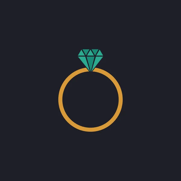 Diamante anello simbolo del computer — Vettoriale Stock