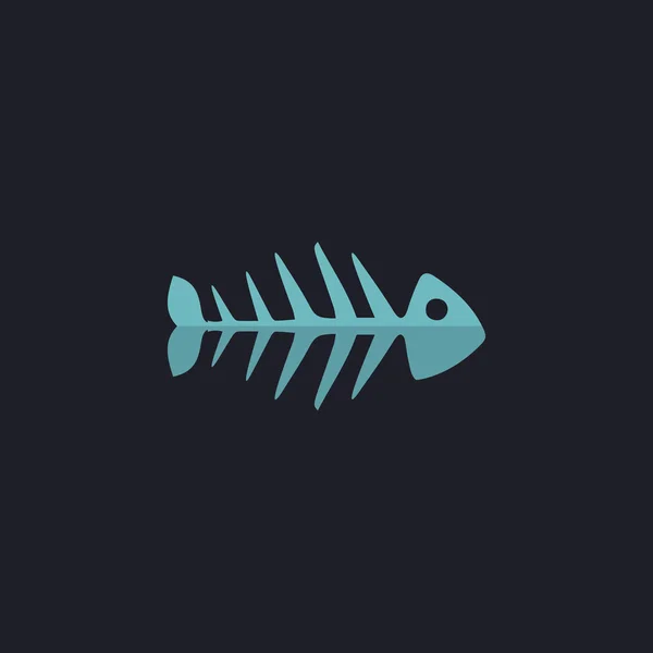 魚スケルトン コンピューターのシンボル — ストックベクタ