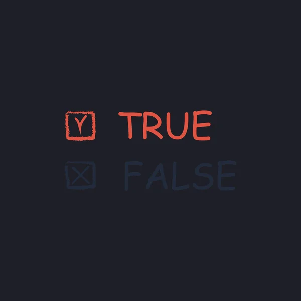True and False computer symbol — Stock Vector