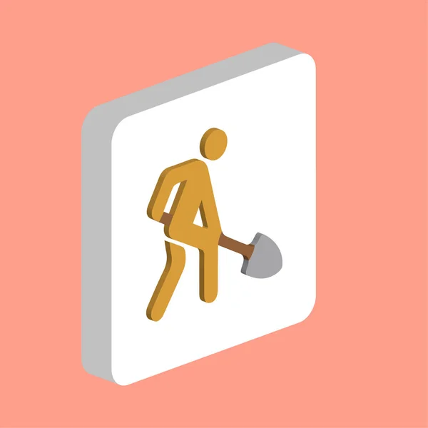 Digging Man Simple Vector Icon Illustration Symbol Design Template Web — Stock Vector