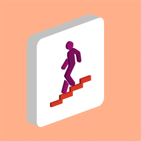 Escadaria Para Baixo Ícone Vetorial Simples Modelo Design Símbolo Ilustração — Vetor de Stock