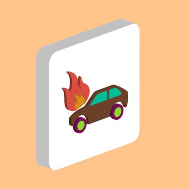 Sigorta basit vektör simgesi. Web mobil UI ögesi için resimleme sembolü tasarım şablonu. 3D beyaz karede mükemmel renk izometrik piktogram. İş projesi için sigorta simgeleri
