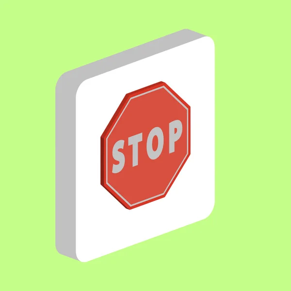 Stop Sign Ícone Ícone Vetorial Simples Modelo Design Símbolo Ilustração —  Vetores de Stock