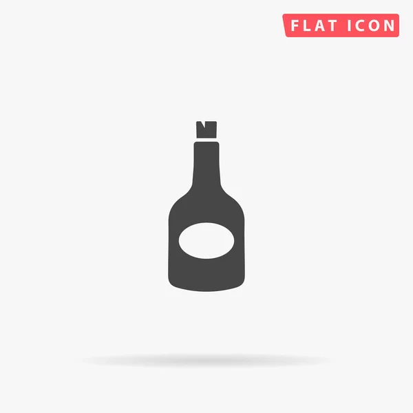 Botella Ron Icono Vector Plano Ilustraciones Dibujadas Mano — Vector de stock