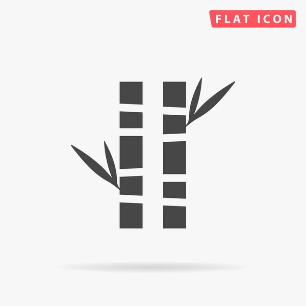 Bamboe Boom Vlakke Vector Icoon Met Hand Getekend Ontwerp Illustraties — Stockvector