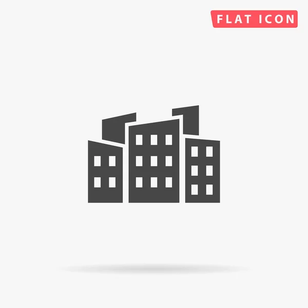 Icono Vector Plano Ciudad Ilustraciones Dibujadas Mano — Vector de stock