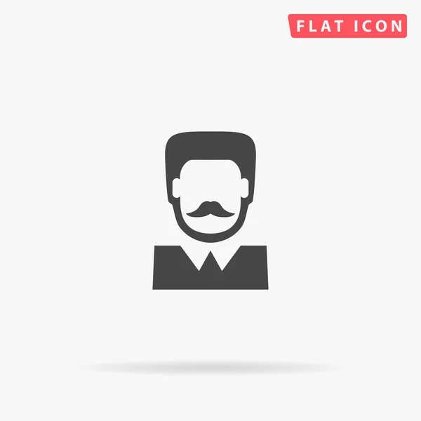 Hombre Avatar Icono Vector Plano Ilustraciones Dibujadas Mano — Vector de stock