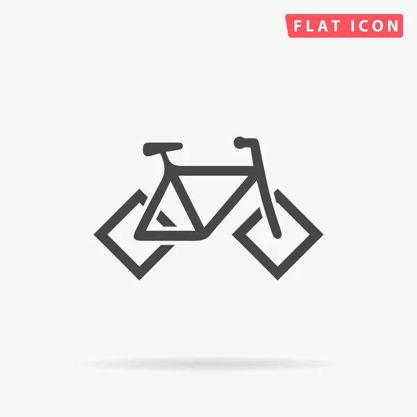 Bicycle Square Wheels Flat Vector Icon Hand Drawn Style Design — Stock Vector