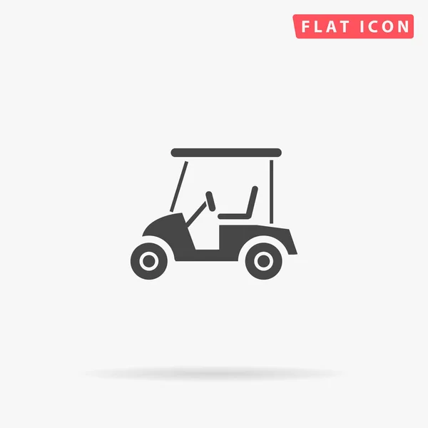 Golf Car Club Cart Flat Vector Icon Hand Drawn Style — Stock Vector