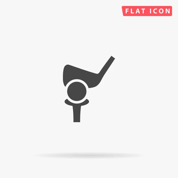 Golf Ball Putter Icono Vector Plano Ilustraciones Dibujadas Mano — Vector de stock