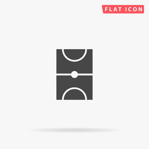 Icône Vectorielle Plate Terrain Basket Illustrations Style Dessinées Main — Image vectorielle