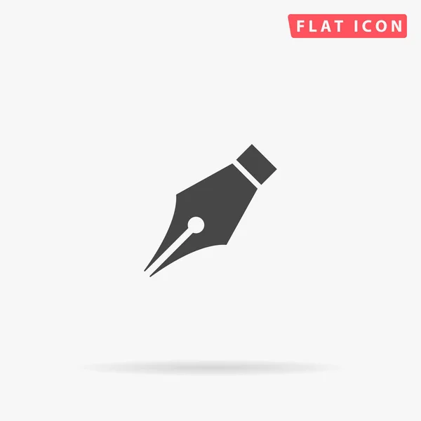 Inkt Pen Vlakke Vector Pictogram Met Hand Getekend Ontwerp Illustraties — Stockvector