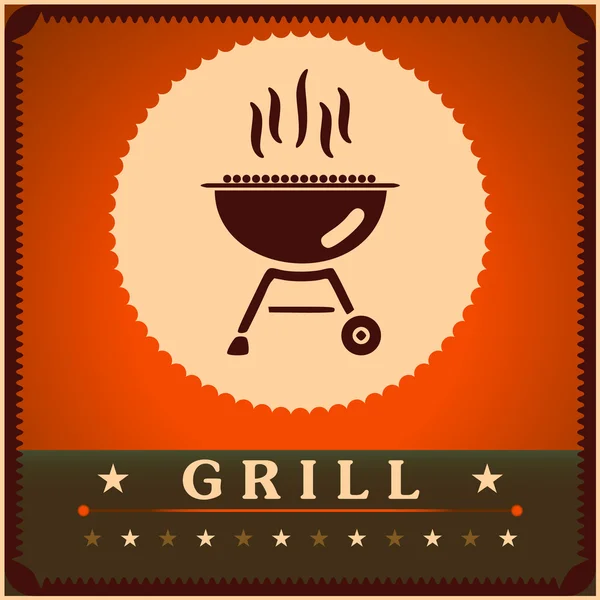 Cartel Plantilla Retro Grill Menu Card Design — Vector de stock