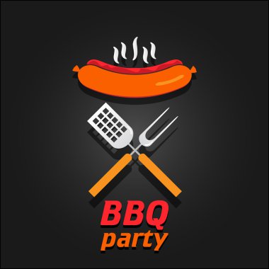 Barbekü partisi davetiyesi. vektör çizimi poster