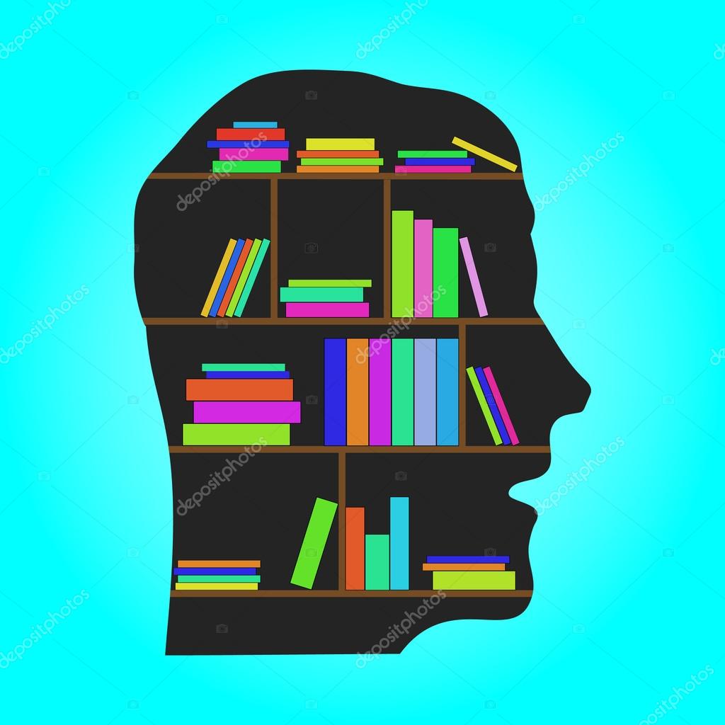 Head Library - flat concept vector illustration. EPS10