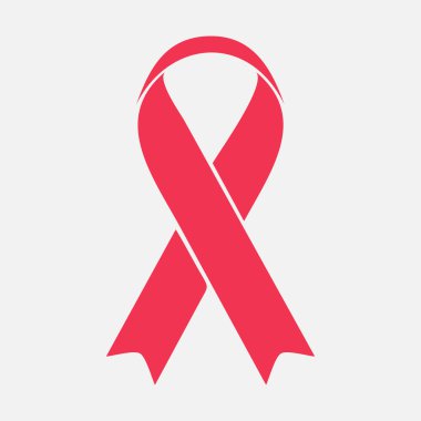 İzole kırmızı düz şerit AIDS sembol simge