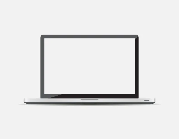 Modern laptop elszigetelt fehér háttér — Stock Vector