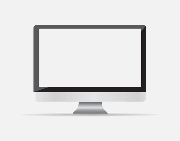 Vector computer display isolated on white. — Stock Vector