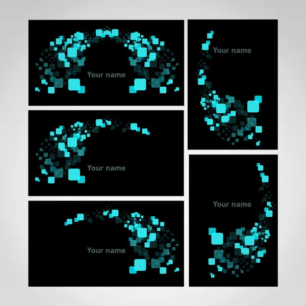 Jeu de cartes de visite professionnelles noires — Image vectorielle