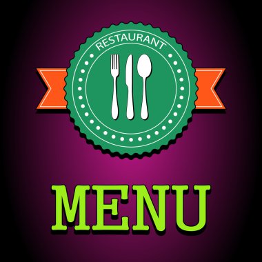 Vektör illüstrasyon kart. Restoran Menü etiketinin