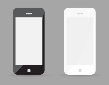 İki gerçekçi smartphone kavramı - siyah ve beyaz