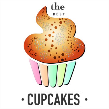 Cupcake beyaz arka plan üzerinde gösterimi