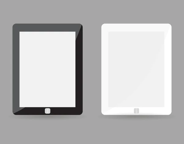 Dos tableta realista concepto de PC - blanco y negro — Vector de stock