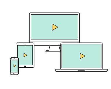 dizüstü bilgisayar, tablet bilgisayar, monitör ve akıllı telefon