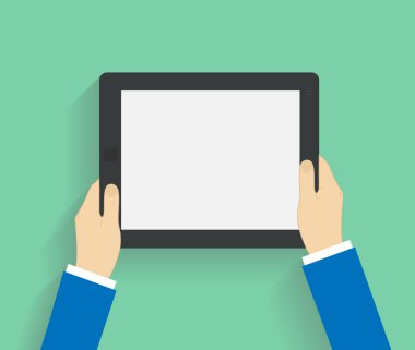 Tablet bilgisayar holding iş adam tutar