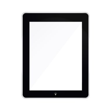 Tablet mockup Isolated beyaz üzerine siyah
