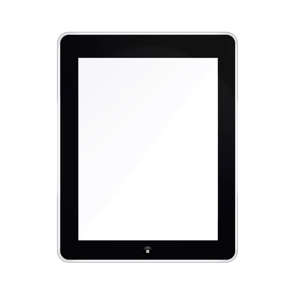 Tablet negro maqueta aislado en blanco — Vector de stock