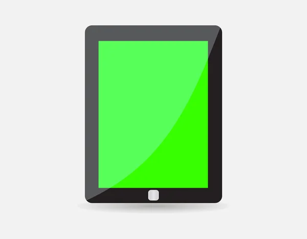 緑空白の画面とリアルなブラック タブレット — ストックベクタ