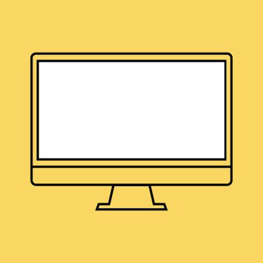 PC tasarım şablonu öğesi web ve mobil uygulamalar için izleyin. Kontur ince çizgi düz minimalist stili. Vektör çizim eps10.