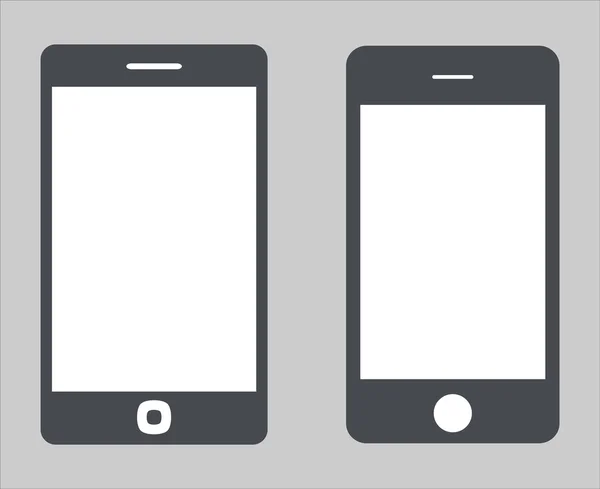 Ange 3. Utbud av moderna svarta ikonen silhouette smartphone mobila TabletPC med blank skärm isolerad på vit bakgrund. Vektor illustration EPS-10 — Stock vektor