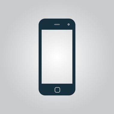 Hareket eden smartphone simgesi, işaret ve düğme