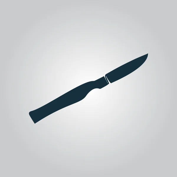 Scalpel gesneden platte pictogram, teken en knop — Stockvector
