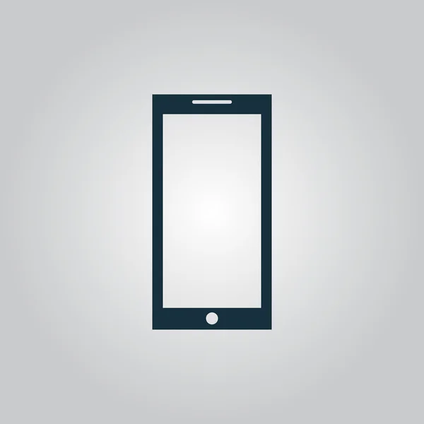 Icona dello smartphone, segno e pulsante — Vettoriale Stock