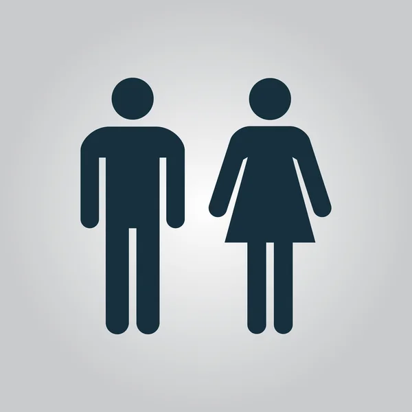 Icônes homme et femme, enseigne de toilette, icône de toilettes — Image vectorielle