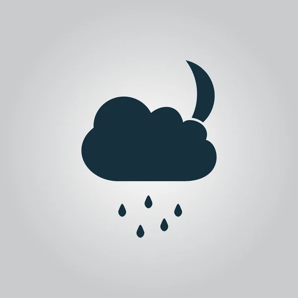 Σύννεφο, βροχερή μήνα εικονίδιο, είσοδος και κουμπί — Διανυσματικό Αρχείο