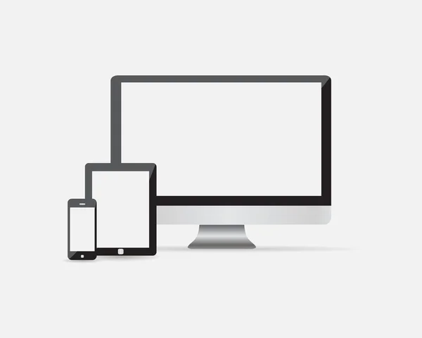 Laptop smartphone och tablet mockup — Stock vektor