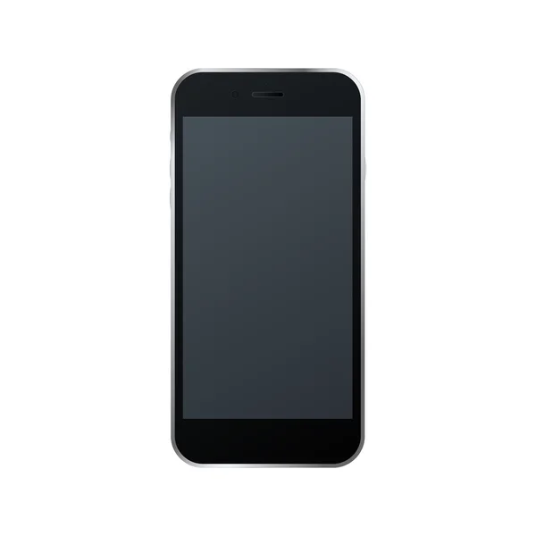 Illustrazione vettoriale del nero moderno smartphone realistico — Vettoriale Stock