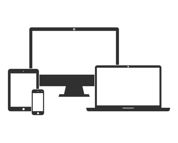 Dispositifs électroniques avec écrans blancs — Image vectorielle