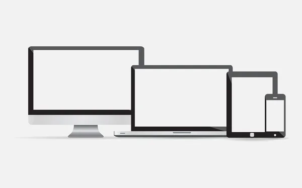 Dispositifs électroniques avec écrans vierges — Image vectorielle